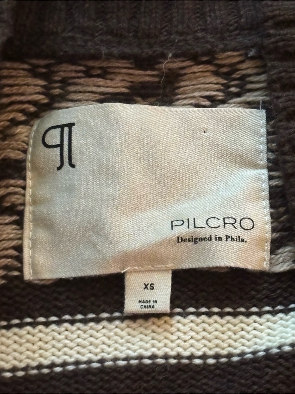 Pilcro Brown Patchwork Multi-Pattern Cardigan Slouchy Oversized - XS - Picture 5 of 10